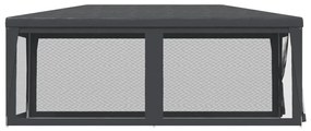 antracitszürke HDPE rendezvénysátor 6 hálós oldalfallal 3x6 m