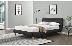 Elanda ágy 140 × 200 cm, sötétszürke
