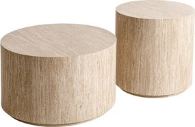 Novula kerek dohányzóasztal 60 és 45 cm - travertin
