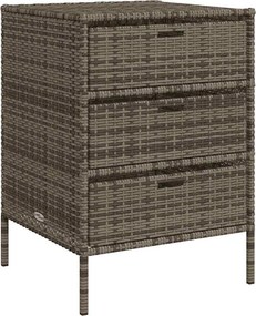 vidaXL szürke polyrattan kerti tárolószekrény 55 x 59 x 80 cm