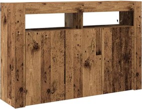 vidaXL Széf LED -es lámpákkal Öreg fa 116 x 30 x 75 cm Faanyag