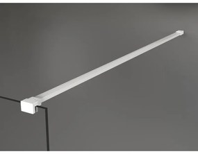 Mexen Kioto+, Walk-In zuhanyparaván polccal és akasztóval 90 x 200 cm, 8 mm átlátszó üveg fehér mintás, fehér profil, 800-090-121-20-85