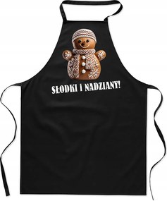 Konyhai Kötény Női férfi karácsonyi pamut nyomott mintás fekete