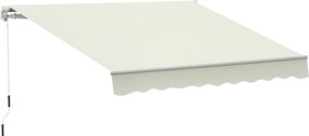 Outsunny Manuális Kihúzható Napernyő 295 x 245 cm Kültéri Terasz Napernyő Karral, Állítható Dőlésszög 45°-85°, Alumínium és Poliészter 280 g/m², Teras
