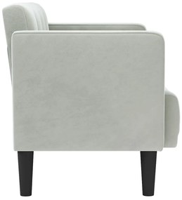 világosszürke bársony loveseat kanapé 111 cm