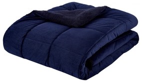 Sötétkék mikroplüss steppelt ágytakaró franciaágyra 200x220 cm Cosy Cord – Catherine Lansfield
