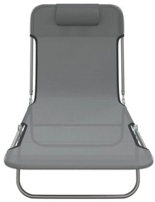 2 db szürke textilén és acél összecsukható napágy