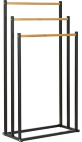 Fém törülközőtartó Bambus 45 × 23 × 85 cm, fekete