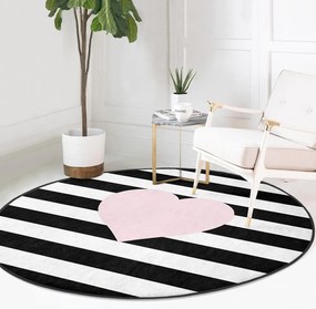 Fekete-fehér gyerek szőnyeg ø 80 cm Comfort – Mila Home
