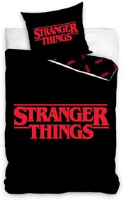 Stranger Things Black pamut ágyneműhuzat, 140 x 200 cm, 70 x 90 cm