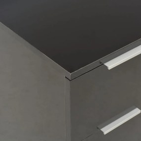 magasfényű fekete szerelt fa tálalószekrény 60 x 35 x 80 cm