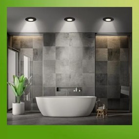 Briloner 7588035 -SZETT 3xLED Fürdőszobai beépíthető mennyezeti lámpa KLIRA 3xLED/4,9W/230V IP44 fekete