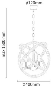 LED Csillár láncon ROPE GLOBO 3xE14/4,3W/230V