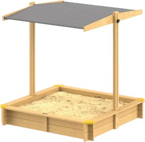 SANDY homokozó tetővel, lucfenyő, 120x120x120 cm Jurhan