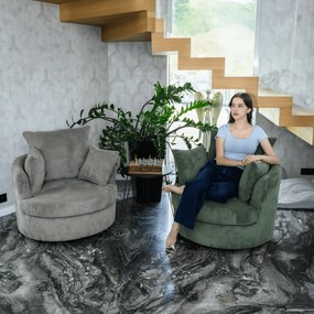 Relaxációs forgófotel, világosszürke, SALTER