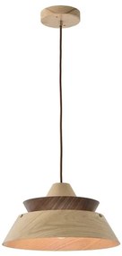 Fa csillár zsinóron 1xE27/60W/230V Ø 33 cm tömörfa/tölgy/dió/kaucsukfa