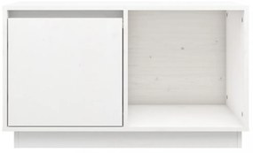 fehér tömör fenyőfa TV-szekrény 74x35x44 cm