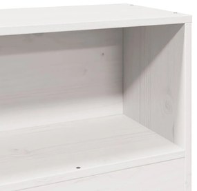 fehér tömör fa könyvespolcos ágy matrac nélkül 100 x 200 cm