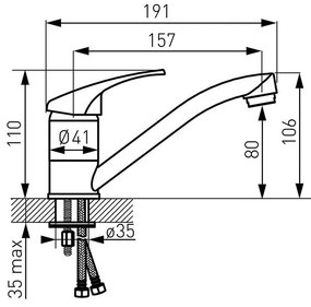 FERRO Basic, mosdó csaptelep, króm, BBC2A