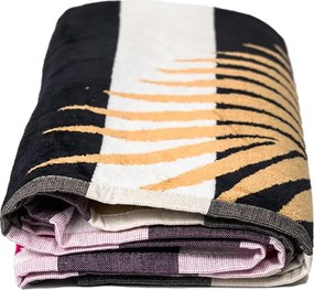 FLAMINGO GOLD Strandtörölköző fekete 165x90cm