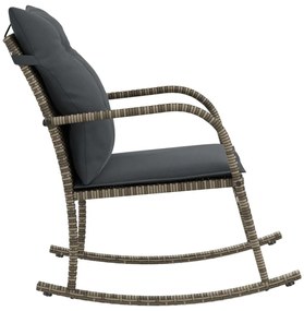 szürke polyrattan kerti hintaszék párnával