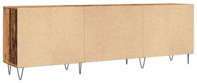 antik fa színű szerelt fa TV-szekrény 150 x 30 x 50 cm
