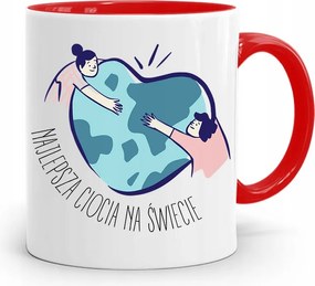 Piros Bögre Ajándék Nagynéninek A Legjobb Néni fényképes nyomtatással