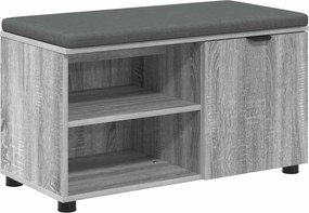 vidaXL Előtér pad Szürke Sonoma 80 x 38 x 46 cm Műanyag Fa és Szövet