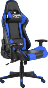 vidaXL kék PVC forgó gamer szék