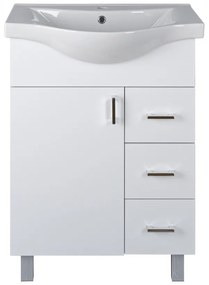 Viva STYLE Bianka 65 lábon álló fürdőszobabútor 3 fiókos Sanovit ALBATROS10065 mosdóval 64,5x46,5cm