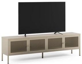 Krémszínű fém TV-állvány 160x50x35 cm Fayna – Marckeric