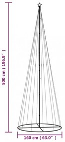 kúp alakú karácsonyfa 732 kék LED-del 100 x 300 cm