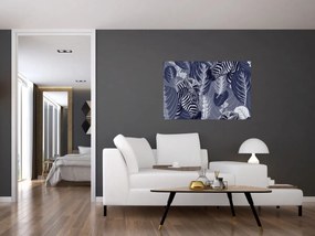 Kép - Kék zebrák (90x60 cm)