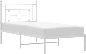 vidaXL fehér fém ágykeret fejtámlával 90x200 cm