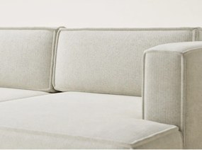 Krémszínű zsenília kinyitható-tárolóhelyes sarokkanapé (jobb oldali-heverő résszel) Velto – Maison de Rêve