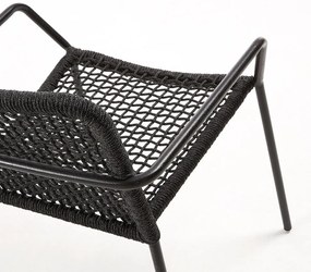 Bomer fekete acélszerkezetű kerti szék - Kave Home