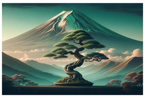 Kép bonsai és hegy japán stílusban
