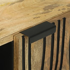 TV Szekrény - 80x31.5x46 cm Tömör Mangó és Mérnöki Fa