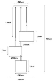 Lucide 45409/13/38 - Csillár zsinóron MAYA 3xE27/40W/230V krémes