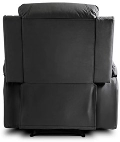Elektromosan Vezérelhető Masszázsfunkciós Relaxfotel Fekete Eco-bőr Kárpittal. BOX