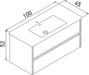 Side mosdószekrény, 100 cm – TR785PNC1211