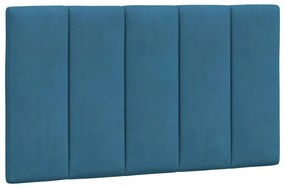 kék bársony ágykeret LED-világítással 80 x 200 cm