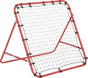 HOMCOM Rekordfal Labdarúgáshoz, Visszaverő Háló, Fém Váz PE Szövetből, Visszatérő Háló Baseballhoz és Kosárlabdához, Ifjúsági Labdarúgó Kapu 96x80x96c