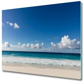 Üveg vágódeszka strand Seychelles 60x52 cm