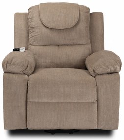 Elektromosan Vezérelhető Masszázsfunkciós Fotel Felállás Segítő Funkcióval, Sötét Bézs Kordbársony Kárpittal. Fenix 2