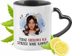 Igi Bögre Fekete Szív Alakú Füllel Ajándék Nyomtatott