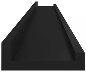 2 db fekete fali polc 100 x 9 x 3 cm