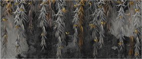 Kép -Fűzfa gallyak fekete háttérrel (120x50 cm)