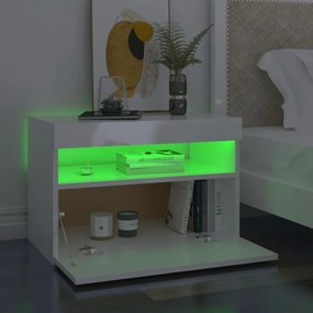 2 db magasfényű fehér TV-szekrény LED-lámpákkal 60 x 35 x 40 cm