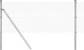 vidaXL Kerítésoszlop Ezüst 10 x 0,4 m (12 x 12 mm háló) Acél